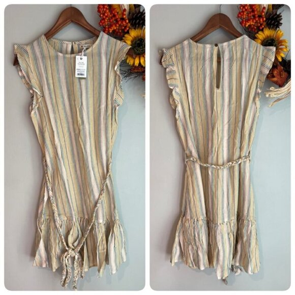 Marine Layer Laney Mini Sundress SMALL in Beachy Stripe Linen Blend - Picture 1 of 9